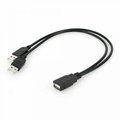 Sanoxy USB 2.0 Female to 2 Dual USB Male Power Adapter Y Splitter Cable Cord Connector SANOXY-KEYBOARD10